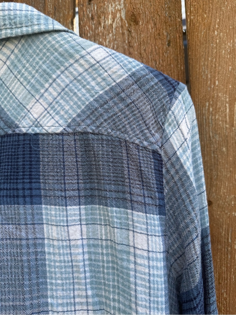 North River Women’s Blue Plaid Soft Flannel Casual Button Down Shirt Medium - Picture 11 of 11